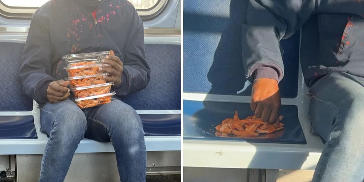 TikTok Sensation: Man Eats Shrimp off Chicago Train Seat, Sparks Controversy