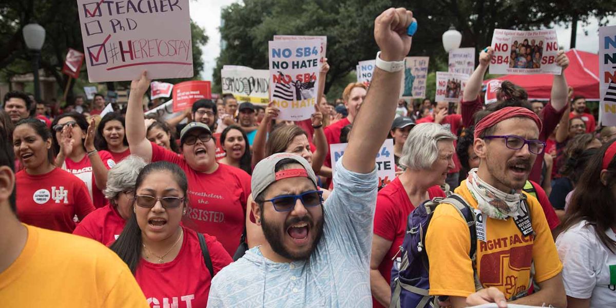 Texans Take a Stand Hundreds Protest Against New Immigration Law